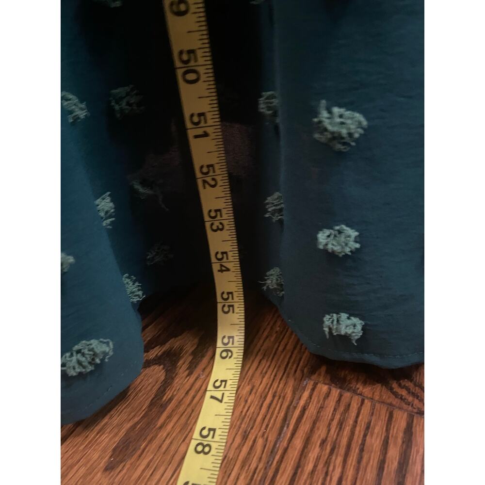 PRETTYGARDEN forest green clip dot maxi dress w/ v neck & short flutter sleeves - Picture 9 of 11